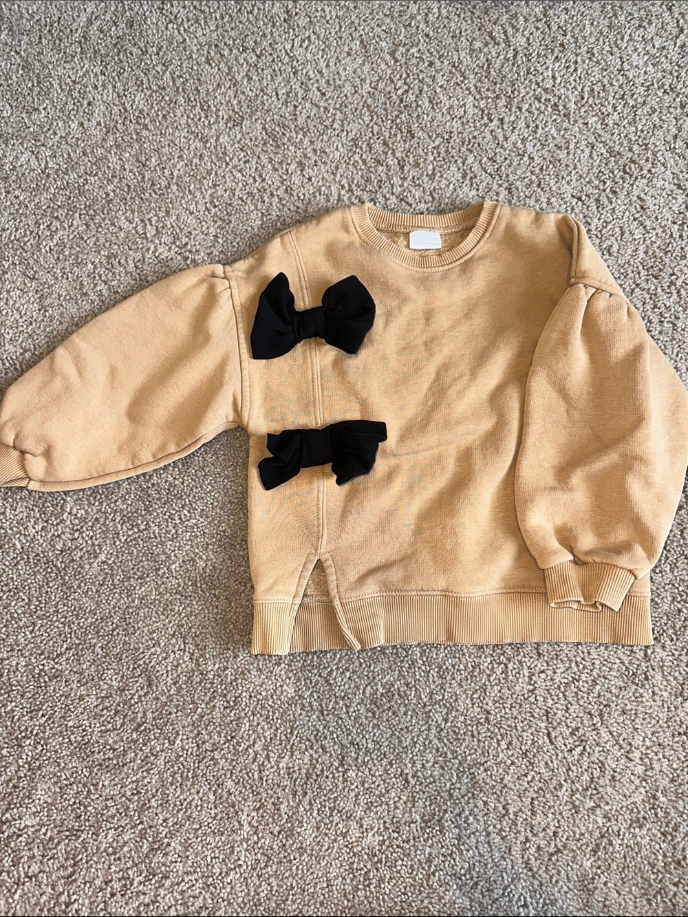 Zara Puff Sleeve Bow Sweatshirt